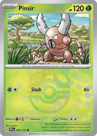 Pinsir – 003/131 – Common Master Ball Reverse Holo
