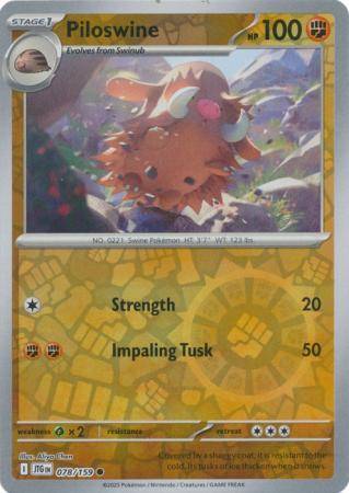 Piloswine - 078/159 - Common Reverse Holo