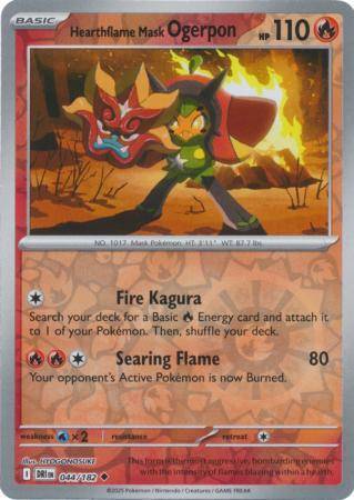 Hearthflame Mask Ogerpon – 044/182 – Uncommon Reverse Holo