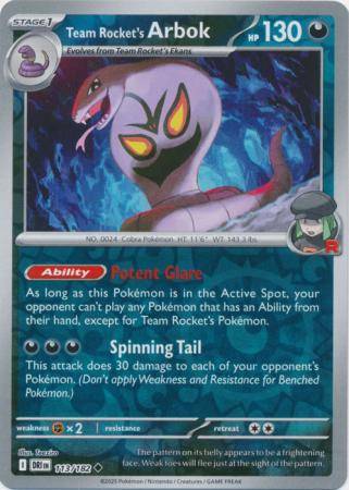 Team Rocket's Arbok - 113/182 - Uncommon Reverse Holo