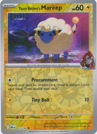 Team Rocket’s Mareep – 072/182 – Common Reverse Holo