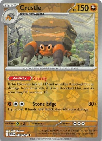 Crustle – 052/086 – Uncommon Reverse Holo