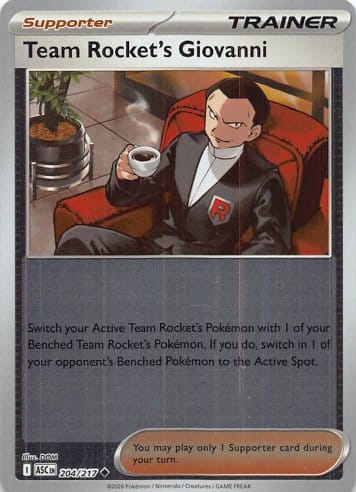 Team Rocket’s Giovanni Uncommon Reverse Holo 204/217