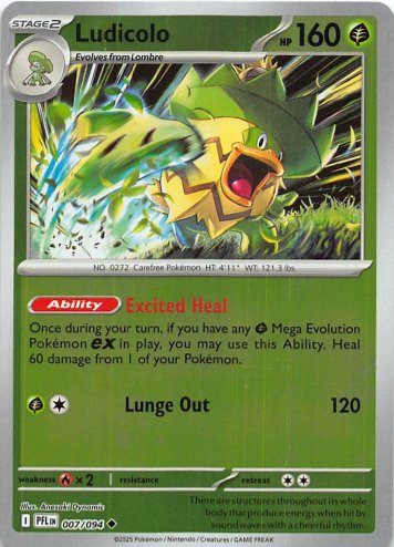 [ESP] Ludicolo Uncommon Reverse Holo 007/094