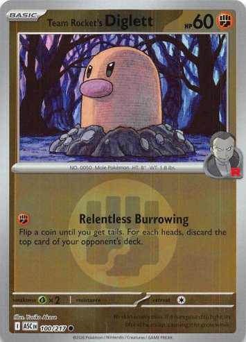 Team Rocket's Diglett Common Reverse Holo 100/217