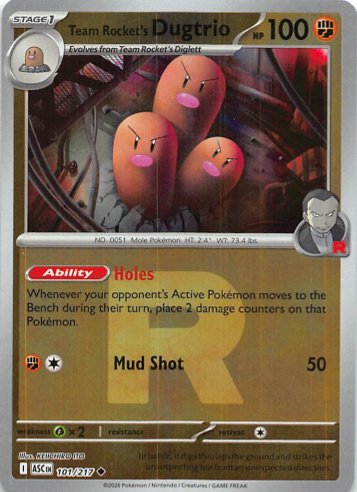 Team Rocket's Dugtrio Uncommon Reverse Holo 101/217
