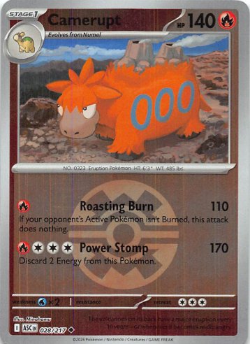 Camerupt Uncommon Reverse Holo 028/217