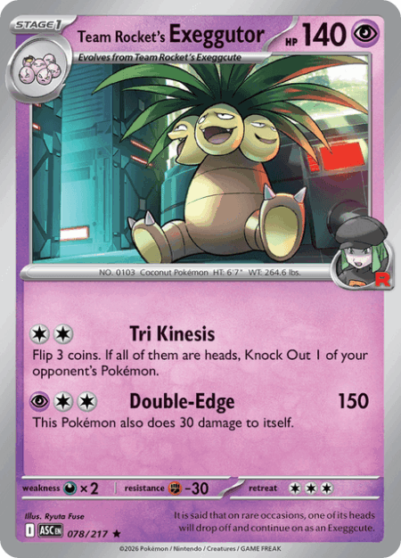 Team Rocket's Exeggutor Holo Rare 078/217