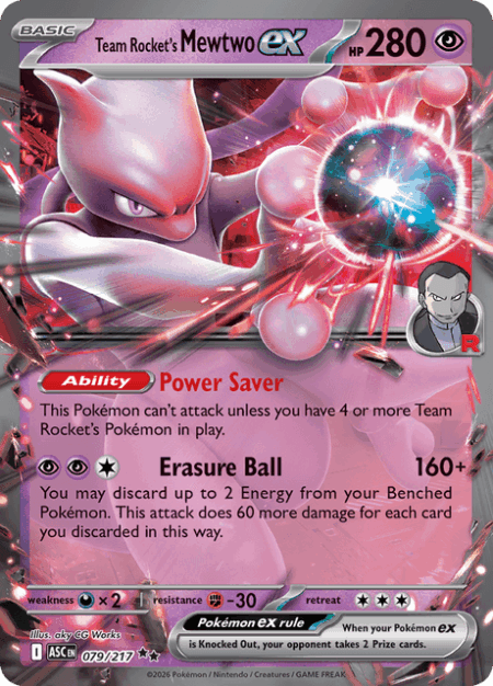 Team Rocket's Mewtwo ex Double Rare 079/217