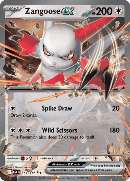 Zangoose ex Double Rare 167/217